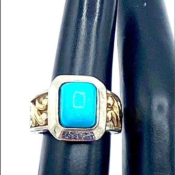 Turquoise in color silver size 5 1/2 - Picture 2 of 7